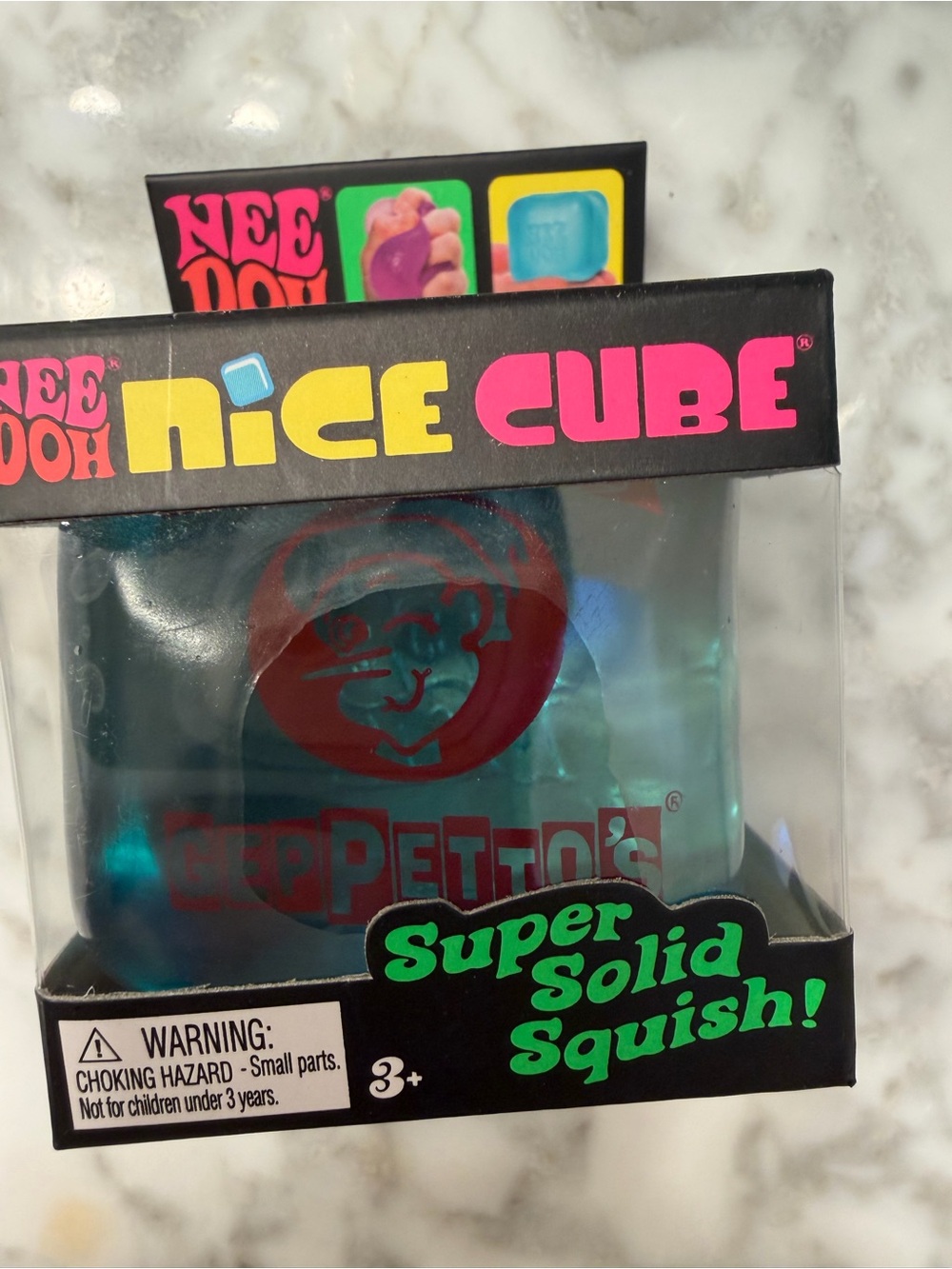 Gepettos X Nee Doh Nice Cube - Blue Super Solid Squish Toy